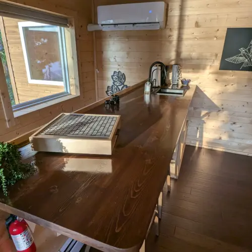 Modern heating and air conditioning system at our lakefront house, providing a comfortable climate throughout the Wisconsin seasons.